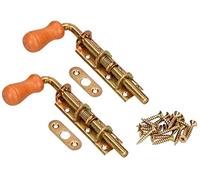 KOTARBAU® 2 x Pestillo con Muelle de Acero, 150 mm, Cerrojo para Puertas, Pestillo de Resorte con Mango de Madera, Pestillo de Puerta, Pestillo pequeño, Acero Inoxidable, 2 Unidades