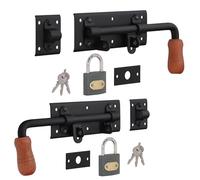 KOTARBAU® 2 x Pestillo deslizante con candado 280 mm, Pestillos para puertas y verjas, Cierre con candado de puerta derecha e izquierda, Cerrojo de seguridad de acero inoxidable, 2 uds