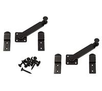 KOTARBAU® 2 x Retenedor de ventana o puerta 140 mm, Tope para puertas, Pestillo negro, Retenedor para contraventanas, Retenedor para puertas batientes
