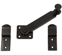 KOTARBAU® 2 x Retenedor de Ventana o Puerta 140 mm, Tope para Puertas, Pestillo Negro, Retenedor para contraventanas, Retenedor para Puertas batientes