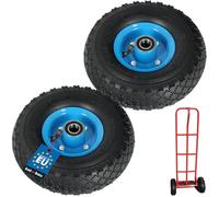 KOTARBAU® 2 x Ruedas neumáticas para carretilla 3.00-4, Rueda neumática completa, Recambio para caretilla, Ruedas reforzadas 4PR Ø 260 mm, Neumáticos de repuesto para caretilla, Llanta de acero, 2 uds