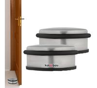 KOTARBAU® 2 x Tope de puerta Peso elevado, Tope de acero inoxidable, 100 cm, Topes para puertas con base de goma, Tope antideslizante, Tope sin montar, Cualquier tipo de suelo, Bajo, Moderno, Plateado