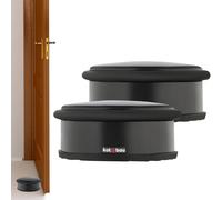 KOTARBAU® 2 x Tope de puerta Peso elevado, Tope de acero inoxidable, 100 cm, Topes para puertas con base de goma, Tope antideslizante, Tope sin montar, Cualquier tipo de suelo, Baja, Moderno, Negro