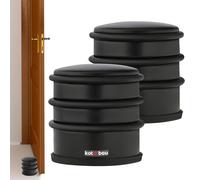 KOTARBAU® 2 x Tope de puerta Peso elevado, Tope de acero inoxidable, 70 cm, Topes para puertas con base de goma, Tope antideslizante, Tope sin montar, Cualquier tipo de suelo, Alto, Moderno, Negro