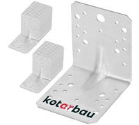 KOTARBAU® 25 Piezas Conectores En Ángulo - Acero Galvanizado - 105 x 105 x 90 mm - Plata - Escuadras Metálicas - 90 Grados - Escuadras Para Madera - Fácil Montaje - Resistente A La Corrosión