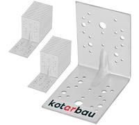 KOTARBAU® 25 x Soportes de esquina en L, 130x130x100mm, Soporte de carga pesada de acero inoxidable, Conector de ángulo recto de unión de 90 grados, Escuadras reforzadas metálicas para vigas de madera