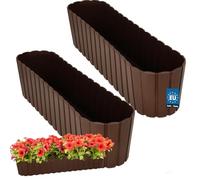 KOTARBAU® 2uds. Maceta - Jardineras Exterior - Macetero - Plástico - 60 x 14 x 13 cm - Marrón - Maceta Rectangular - Jardinera Balcón - Macetero Grande - Decoración Rústica