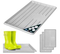 KOTARBAU® 3 Piezas Bandeja Zapatos - Plástico - 60 x 40 cm - Gris - Bandeja Botas - Fácil De Limpiar - Resistente y Duradera