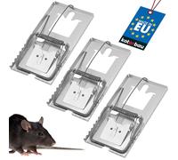 KOTARBAU® 3 Trampas para Ratas, 170 x 100 mm, Trampa de Metal, Trampa de Resorte para roedores, Reutilizable, Sin Veneno, para Interior y Exterior, 3 Unidades