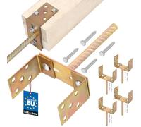 KOTARBAU® Juego de 4 soportes en U de 0 a 160 mm de ancho, barra ajustable de 200 mm, de acero galvanizado, anclajes de hormigón ajustables para postes de madera, para hormigón, anclaje para postes de