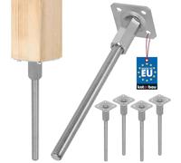 KOTARBAU® 4 soportes para postes, altura ajustable, 80 x 330 mm, acero galvanizado, anclaje para suelo, soporte para postes, base estable, pie de apoyo estable, anclaje vertical de acero ajustable