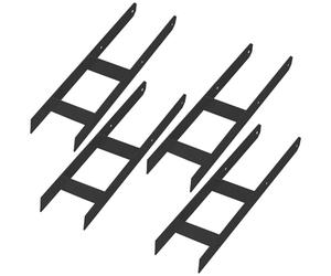 KOTARBAU® 4 soportes para postes en H para hormigón, 140 mm/600 mm, de acero galvanizado con recubrimiento en polvo, color negro, anclaje para postes, zapatos con anclaje de hormigón, soporte de acero