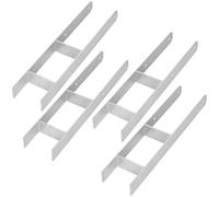 KOTARBAU® 4 soportes para postes en H para hormigón de 120 mm/600 mm, anclajes en H de acero galvanizado plateado, anclaje para postes, zapatos con anclaje de hormigón, soporte de acero, anclaje de