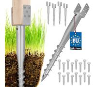 KOTARBAU® 4 soportes para postes en U para atornillar, 70 x 700 mm, acero galvanizado, casquillo de impacto para suelo, base de poste, perno en U, anclaje de tierra, ancla, postes de madera, vallas de