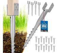KOTARBAU® 4 uds. U Postes de anclaje para atornillar 100x720mm acero galvanizado Funda de impacto Funda de impacto para suelo Poste base Perno en U Anclaje de tierra Punta de tierra Punta para poste