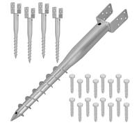 KOTARBAU® 4 uds. U soportes de poste para atornillar 80x710mm acero galvanizado Funda de impacto Funda de impacto para suelo Soporte de poste U-perno Ancla de tierra Punta de puesta a tierra Ancla