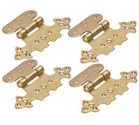KOTARBAU® 4 x Bisagras para muebles, Bisagra de acero inoxidable, Bisagra de libro para puertas de muebles, Bisagra de doble hoja, Dorada, Conector multiuso, Bisagra para cajas decorativa, Retro