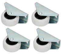 KOTARBAU® 4 x Ruedas de goma, Ø 40 mm, Rueda con placa de montaje de acero, Ruedas fijas unidireccionales, Aptas para todos los suelos, Rueda para muebles, equipos, Ruedas de transporte, 4 UNIDADES