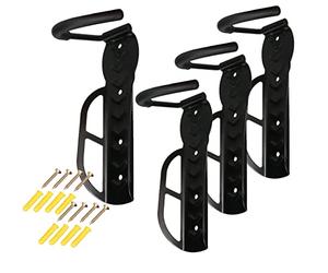 KOTARBAU® 4 x Soportes para bicicleta, Soporte para colgar bicicleta, Soporte de pared, Colgador bici, Carga hasta 30 kilos, Soporte de acero con revestimiento de goma, Soporte de bici negro, 4 uds