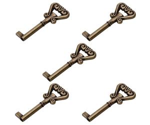 KOTARBAU® 5 Llaves clásicas provenzales para Armario, Pátina Bronce, Grande, Compatible con la mayoría de cerraduras de Armario y de cajón, Estilo Antiguo, 5 Unidades