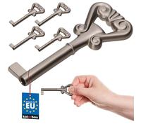 KOTARBAU® 5 LLaves clásicas provenzales para armario, Plateado satinado, satén, Grande 70mm, Compatible con la mayoría de cerraduras de armario y de cajón, Estilo antiguo, 5 UNIDADES