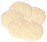 KOTARBAU® 5 x Discos de lana de oveja para pulir, 125 mm, Cierre de velcro, Boina de pulir, Almohadilla para lijadoras y pulidoras. Pulido de alto brillo, 5 unidades