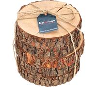 KOTARBAU® 5 x Discos decorativos de madera, Ø 19,5 cm, Rodajas de madera natural, Rebanadas de madera, Decoración ecológica, Sin acabado, Troncos decorativos, Bases para macetas, velas, 5 UNIDADES