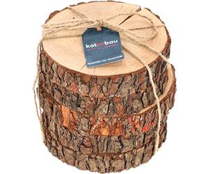 KOTARBAU® 5 x Discos decorativos de madera, Ø 19,5 cm, Rodajas de madera natural, Rebanadas de madera, Decoración ecológica, Sin acabado, Troncos decorativos, Bases para macetas, velas, 5 UNIDADES