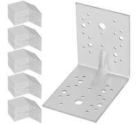 KOTARBAU® 50 Pezzi Staffa Angolare - Acciaio Zincato - 130 x 130 x 100 mm - Argento - Staffe Angolari per Legno - Squadretta Angolare 90 Gradi - Resistente alla Corrosione