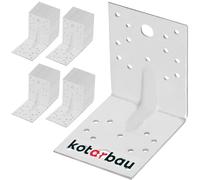 KOTARBAU® 50 Piezas Conectores En Ángulo - Acero Galvanizado - 100 x 100 x 80 mm - Plata - Escuadras Metálicas - 90 Grados - Escuadras Para Madera - Fácil Montaje - Resistente A La Corrosión