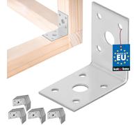 KOTARBAU® 50 unidades de conectores angulares de 50 x 50 x 35 mm, acero galvanizado, color plateado, para cargas pesadas, para muebles, ángulo de madera, ángulo de estantería, metal, estable, duradero