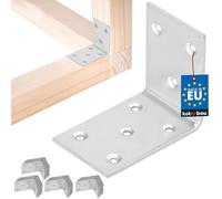 KOTARBAU® 50 unidades de conectores angulares de 55 x 45 x 35 mm, acero galvanizado, plateado, para cargas pesadas, para muebles, ángulo de madera, ángulo de estantería, metal, estable, duradero