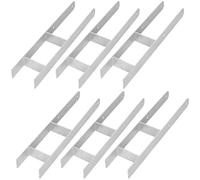 KOTARBAU® 6 soportes en H para hormigón de 120 mm/600 mm, anclajes en H de acero galvanizado plateado, anclaje para postes, zapatos con anclaje de hormigón, soporte de acero, anclaje de acero