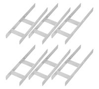 KOTARBAU® 6 soportes para postes en H para hormigón 160 mm/600 mm, anclajes en H de acero galvanizado plateado, anclaje para postes, zapatos con anclaje de hormigón, soporte de acero, anclaje de acero