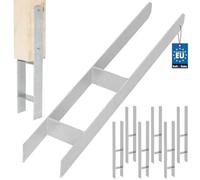 KOTARBAU® 6 soportes para postes en H para hormigón, 90 mm/600 mm, anclajes en H de acero galvanizado plateado, anclaje para postes, zapatos de apoyo, con anclaje de hormigón, soporte de acero