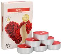 KOTARBAU® 6 x Velas de té, Velas aromáticas, Velas con aroma a love, amor, 4 horas de combustión, Velas de té pequeñas, Velas de te, 6 unidades