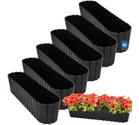 KOTARBAU® 6uds. Maceta - Jardineras Exterior - Macetero - Plástico - 60 x 14 x 13 cm - Antracita - Maceta Rectangular - Jardinera Balcón - Macetero Grande - Decoración Rústica
