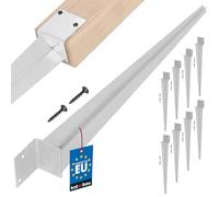 KOTARBAU® 8 Unidades Soporte para Poste de Madera - 500 mm - Acero Galvanizado - 50 x 60 mm - Plata - Soporte para Clavar en Tierra - Base Para Poste De Madera - Resistente a la Corrosión