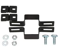 KOTARBAU® Abrazadera Central Rectangular 60 x 40 mm para Valla de Postes Negra Fijación Mate