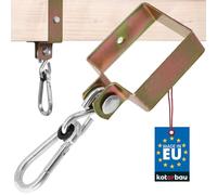 KOTARBAU® Abrazadera Cuadrada con Mosqueton 90 x 90 mm Gancho Oscilante Gancho para Columpio Jardin Sillas Colgantes Hamaca Jardin Gancho para Colgar Galvanizado Dorado
