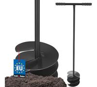 KOTARBAU® Ahoyadora Manual 170 mm, Taladro de Tierra Manual, Perforadora de Suelo con Mango en T Antideslizante, Barrena de jardín, Perforador de Mano, Broca Espiral de Tierra, Plantador Cavahoyos