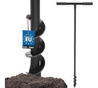 KOTARBAU® Ahoyadora Manual 50 mm, Taladro de Tierra Manual, Perforadora de Suelo con Mango en T Antideslizante, Barrena de jardín, Perforador de Mano, Broca Espiral de Tierra, Plantador Cavahoyos
