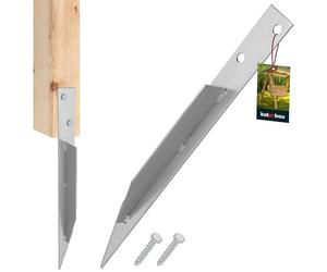 KOTARBAU® Anclaje universal de suelo para columpio, 1 unidad + 2 tornillos, 44,5 x 4 cm, chapa galvanizada en caliente, anclaje para columpio, columpio, caseta de juegos, torre de juegos, columpio,