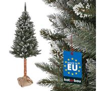 KOTARBAU® Árbol de Navidad artificial de 180 cm, abeto de diamante en un tronco de madera, con soporte de plástico, árbol de Navidad artificial