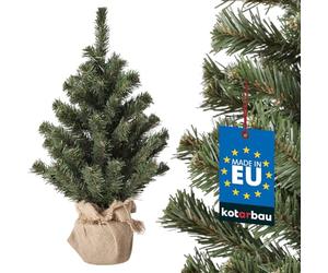 KOTARBAU® Árbol de Navidad artificial pequeño de 50 cm con yute, soporte para árbol de Navidad, mini árbol de Navidad artificial
