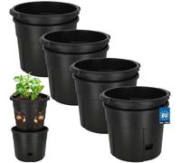 KOTARBAU® Ayuda para cultivo de tomates - Maceta de cultivo - ⌀ 35 cm H: 128 cm - Maceta de plantación, Negro , 4 unidades