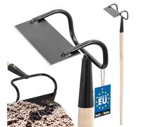 KOTARBAU® Azada de Metal con Mango de Madera Largo 170 x 50 mm, Azada para mullir, airear y desherbar, Azada para jardín y huerto, Herramientas de jardín para Tierra, Azada de Punta Recta, Escardillo
