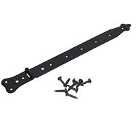 KOTARBAU® Bisagra de puerta 460 mm de acero inoxidable, Negra - recubrimiento en polvo, Herraje para puertas de jardín de madera, Robusta, Bisagra apaisada para Cobertizo, Granero, Persianas