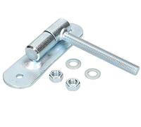 KOTARBAU® Bisagra de puerta ajustable, Perno con bola, Ø27 / M16, Acero Galvanizado, Rosca, Bisagra con placa para atornillar, Bisagra para puertas y cancelas