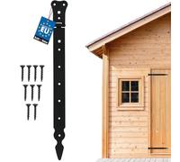 KOTARBAU® Bisagras de 400 mm de acero con recubrimiento en polvo, bisagras de puerta de color negro, bisagra plegable para puerta de jardín, bisagra de puerta, bisagra de puerta, banda de puerta